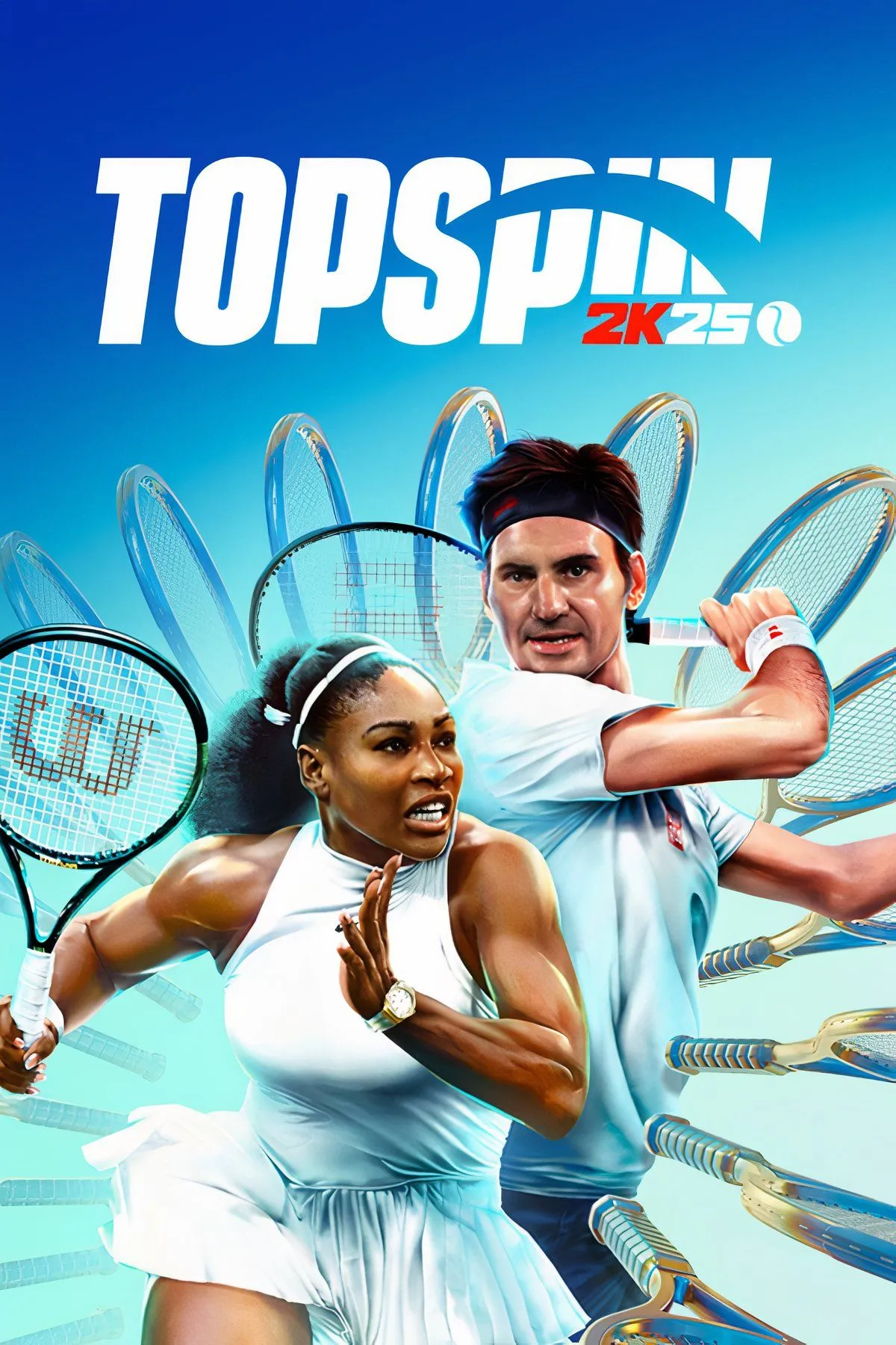 TopSpin 2K25 mô tả các tay vợt chuyên nghiệp đang thi đấu trên sân quần vợt