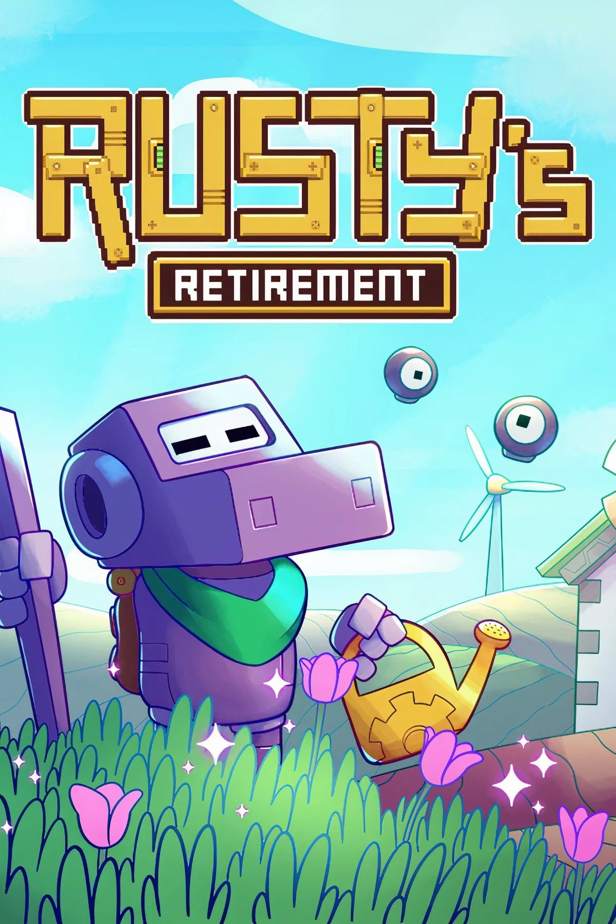 Trải nghiệm game nông trại nhàn rỗi Rusty's Retirement chạy ở góc màn hình PC giúp thư giãn khi làm việc.