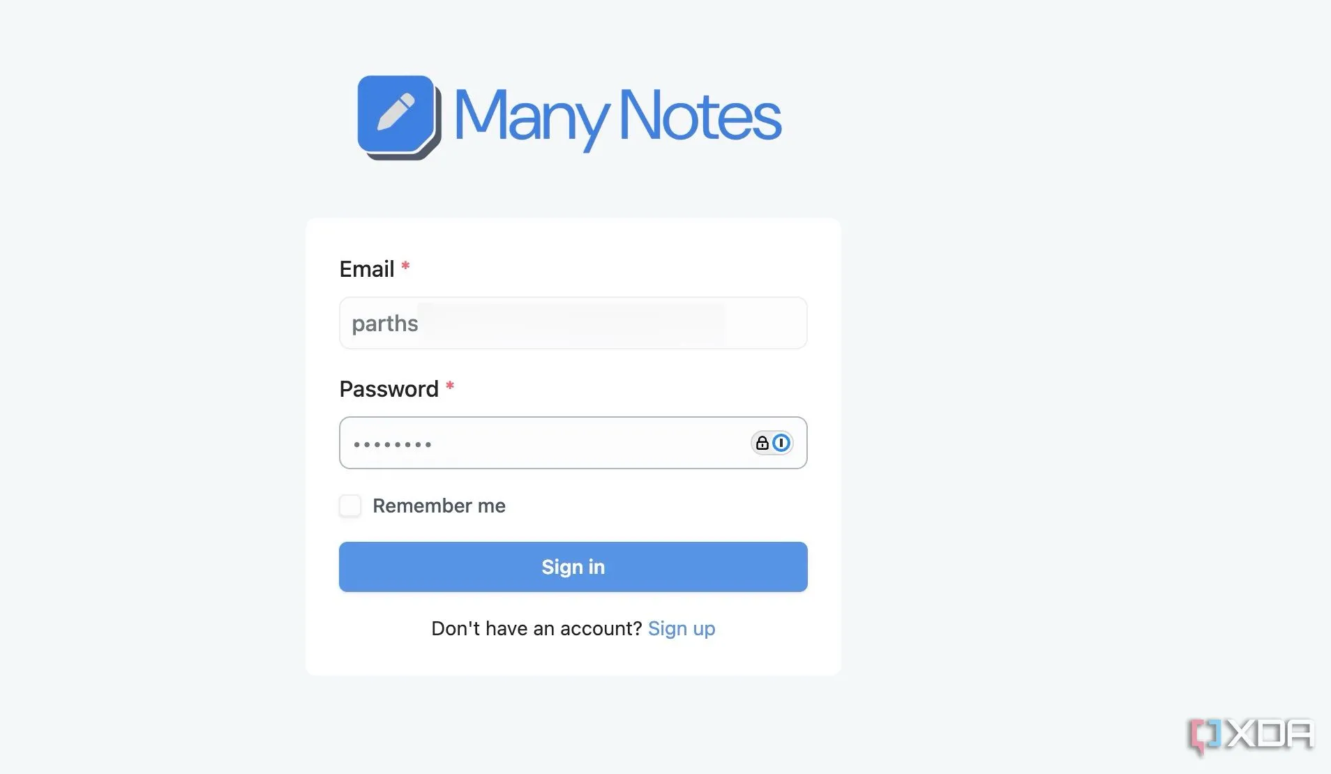Trang đăng nhập của Many Notes, gợi ý về những cải tiến hiệu suất và giao diện người dùng cần thiết trong tương lai