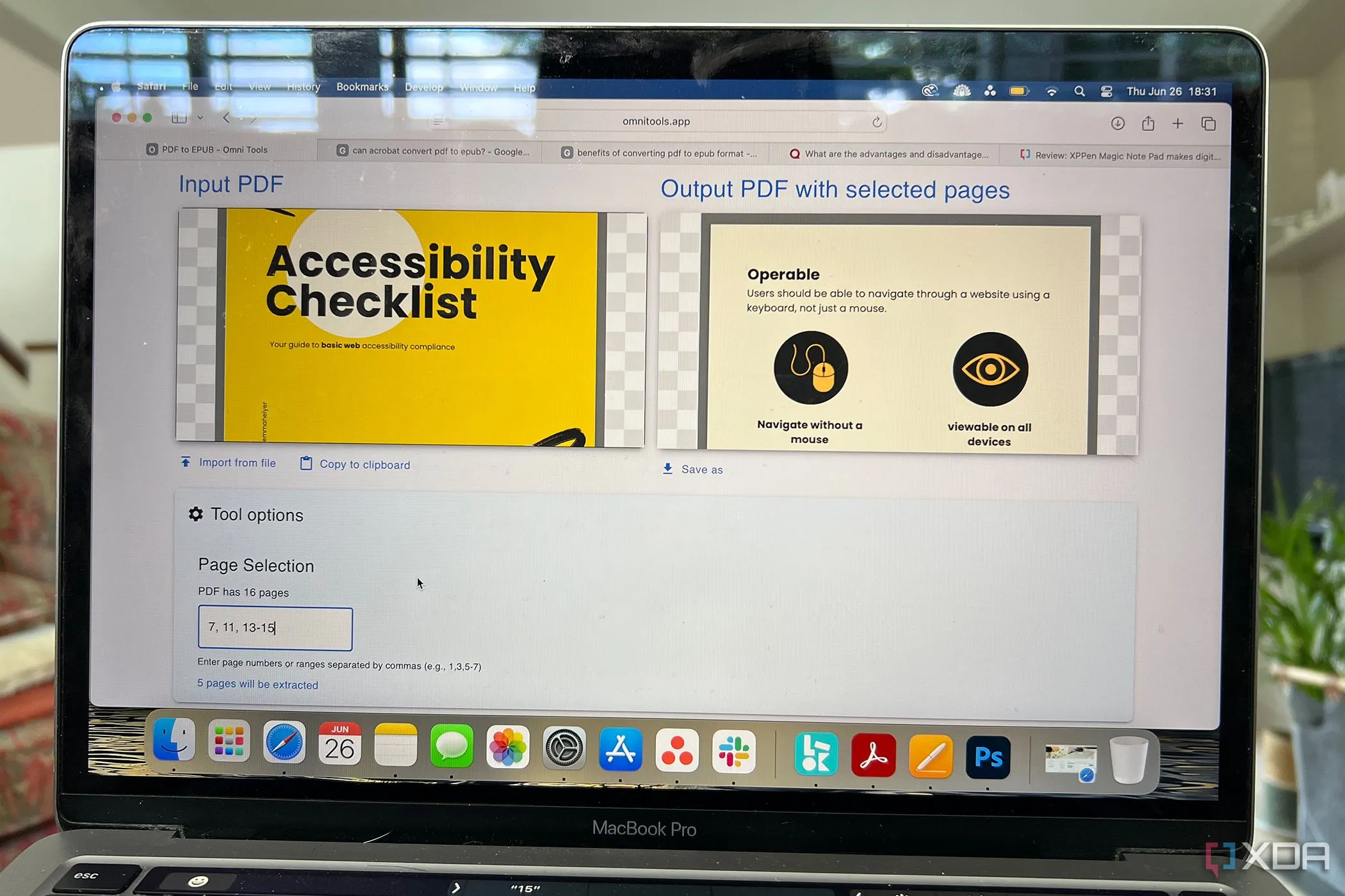 Trích xuất các trang cụ thể từ tài liệu PDF bằng Omni Tools