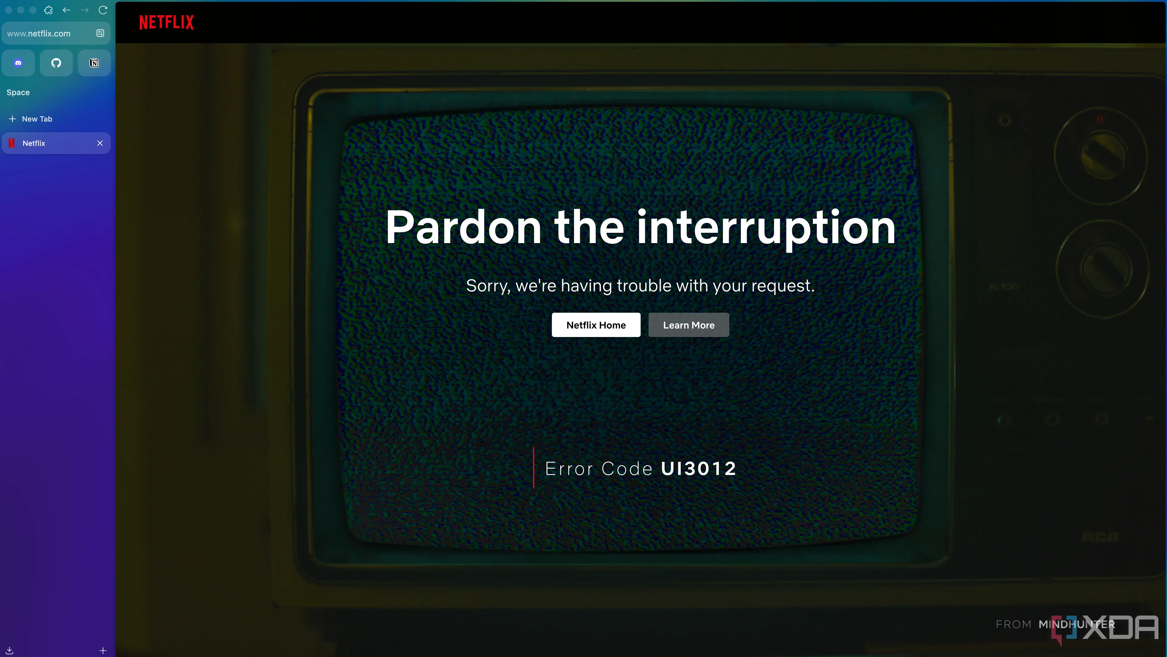 Trình duyệt Zen hiển thị thông báo lỗi khi xem Netflix