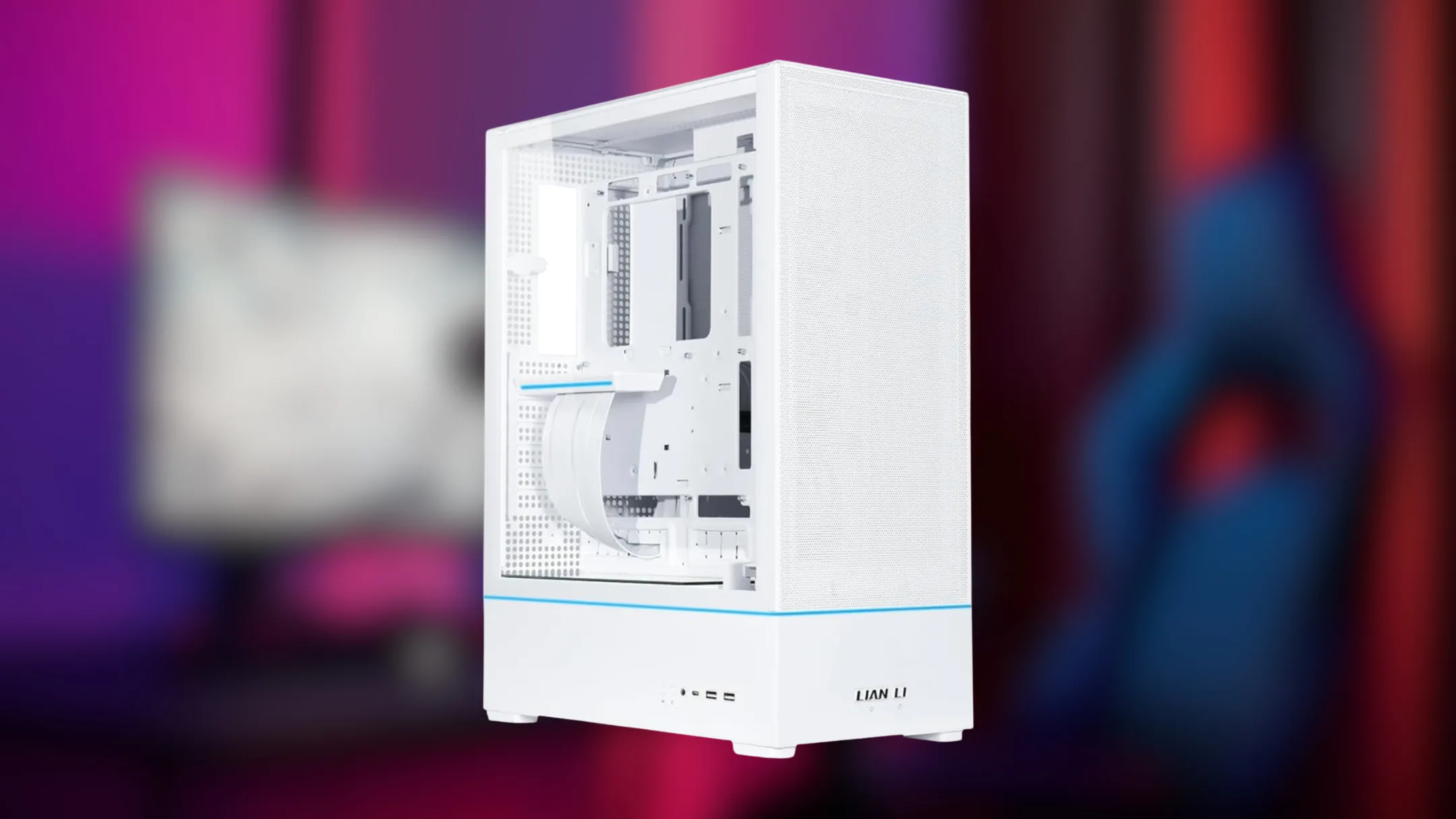 Vỏ case Lian Li SUP 01 hiển thị không gian nội thất rộng rãi và hệ thống tản nhiệt