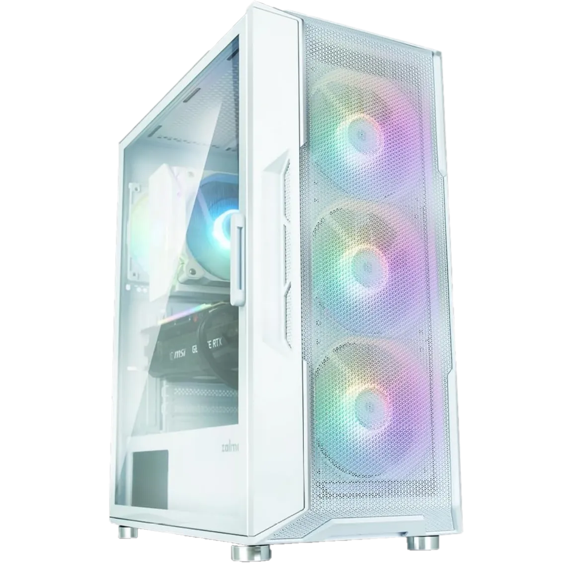 Vỏ case Zalman i3 Neo màu trắng với các quạt RGB được cài đặt sẵn, tối ưu luồng khí