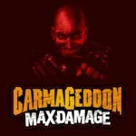 Xe đua được trang bị vũ khí hạng nặng đang tàn phá trên đường phố trong game Carmageddon Max Damage