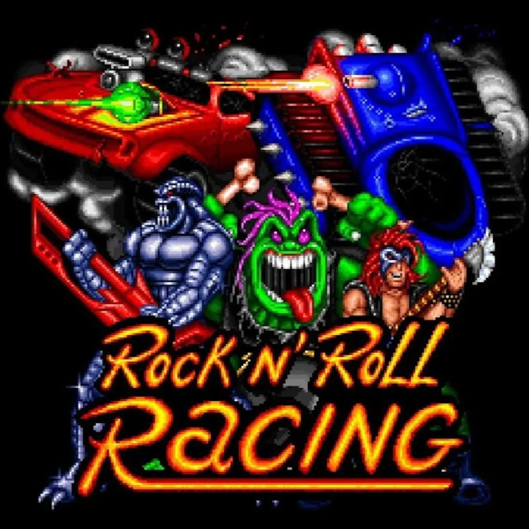Xe tải đua và hiệu ứng cháy nổ trong Rock n' Roll Racing