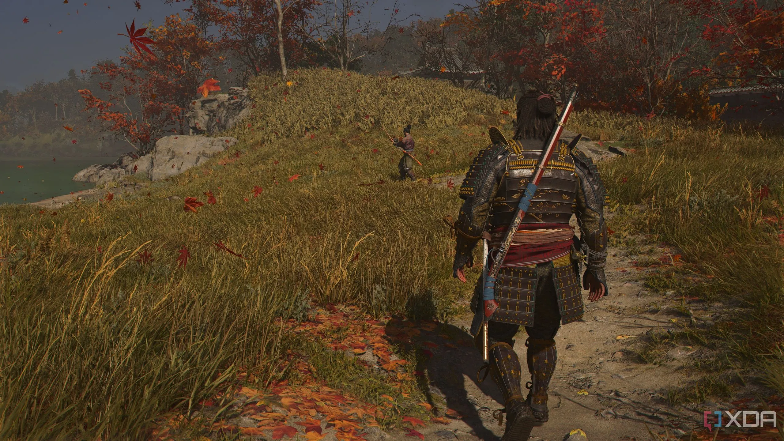 Yasuke đấu kiếm với Sensei trong bản mở rộng Claws of Awaji của Assassin's Creed Shadows