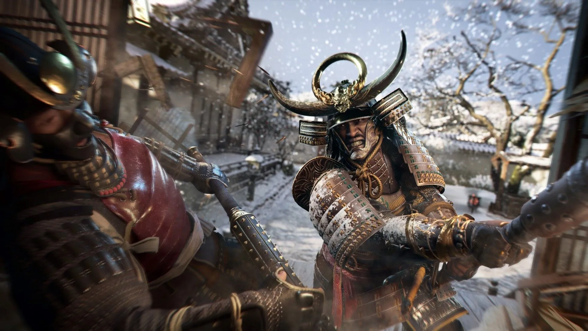 Yasuke, samurai da đen, đang đối đầu với kẻ thù trong một phân cảnh chiến đấu kịch tính của AC Shadows.